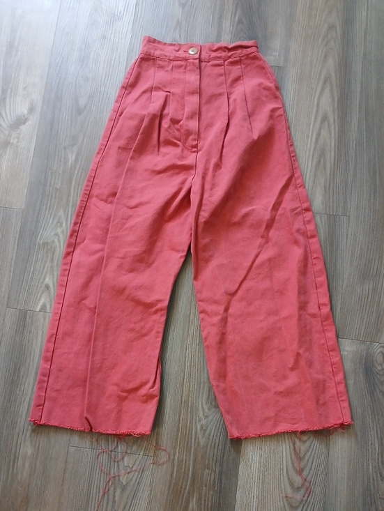 Ilana Kohn Pants - Ilana Kohn Pleated  Wide Leg High-Waist Pants in Coral Distressed Sz 0